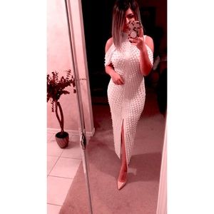 A beautiful white gown with pearls🤍